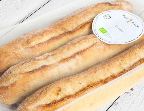 Pur Pain Bio Broodjes in MAP verpakking, 30 dagen houdbaar en kraakvers na afbakken.